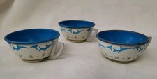 Set of 3-Vtg Ohio Art Co Child  s Toy Tin Teacup 2.5 In - 1950  s
