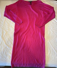 Lauren Ralph Lauren Women's Pink Silk Blend Knit Sweater Dress Size Large