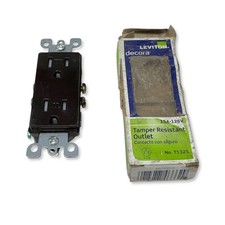 Leviton Decora T5325 Brown Tamper Resistant Outlet 15A 125V Duplex Receptacle