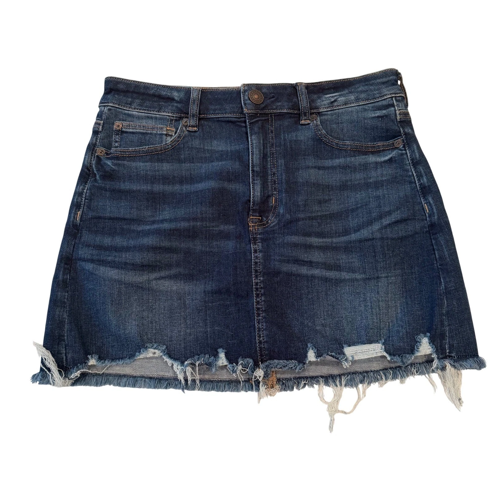 American Eagle Hi-Rise Mini Next Level Stretch Denim Skirt Women's 6 Blue Dainty