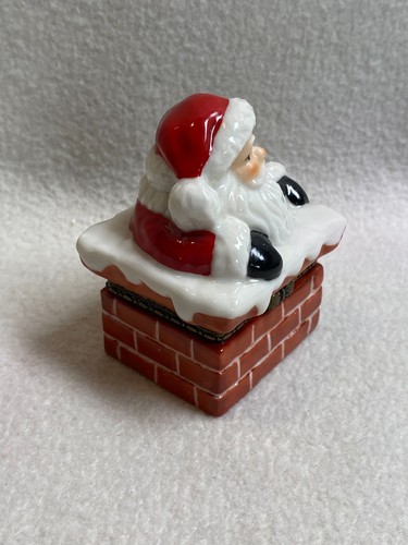 Department 56 Santa in Chimney Hinged Trinket Box - Picture 2 of 6
