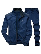 Men's Casual Tracksuit Long Sleeve Full Zip Running Jogging Sweatsuit Athleti...