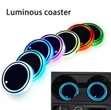 7 Color LED Car Cup Holder Lights USB Rechargeable Glowing Drink Coasters