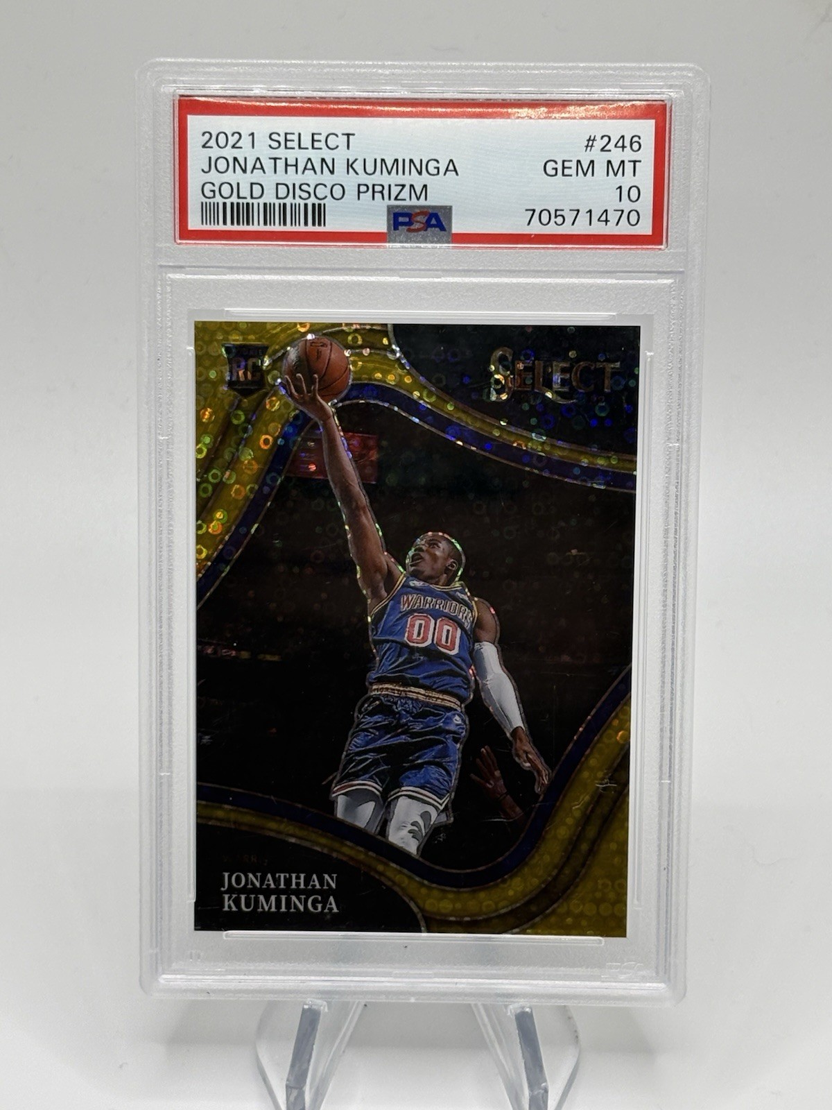 2021-22 Select JONATHAN KUMINGA Courtside Gold Disco Prizm RC /10 PSA 10