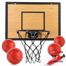 Mini Basketball Hoop for Kids,Durable Wooden Over The Door Basketball Hoop