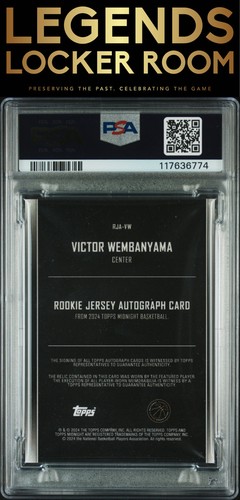 2023 Topps Midnight Rookie Jersey Victor Wembanyama Auto-Twilight PSA 9 - Picture 2 of 2