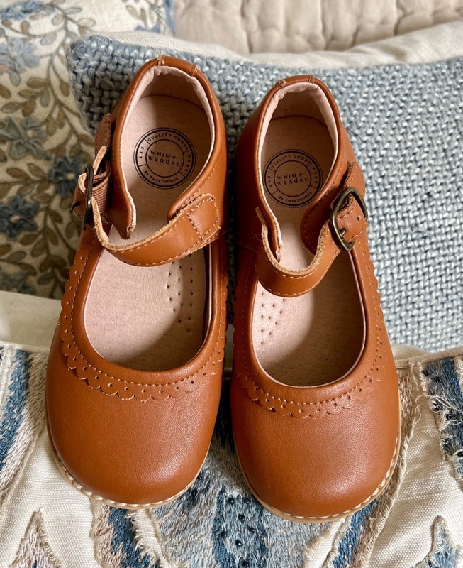 Whim + Wander Brown Leather Mary Jane Girls Shoes by Sweet Honey Sz 12 Rare Find