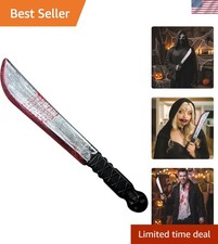 Realistic Fake Bloody Machete Prop for Halloween Cosplay - Lightweight Safe