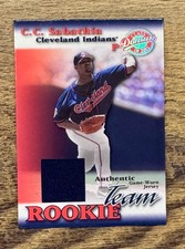 2001 Donruss Class of 2001 CC Sabathia Team Rookie Game-Worn Jersey #RT-10 /200