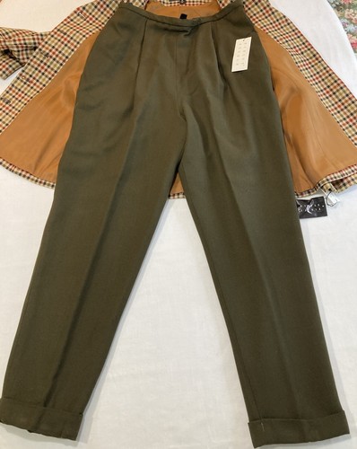 Vintage Finity Studio Women's Tartan Green 3pc Pant Suit Blazer Size 12 - Picture 20 of 24