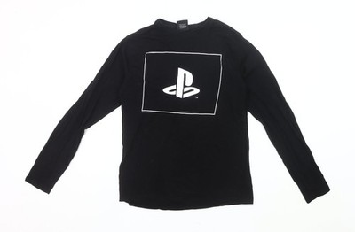 Difuzed PlayStation Herren T-Shirt Schwarz XS Langarm Grafik