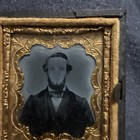 Antique Photo Tin Type Daguerreotype /Ambrotype Man Abraham Lincoln Doppelganger