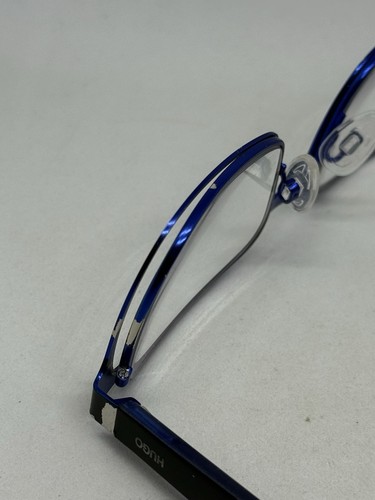 Marco cuadrado de gafas Hugo Boss HG 0183 Sam 00VK negro mate sobre azul 53-18 140 - Imagen 15 de 16