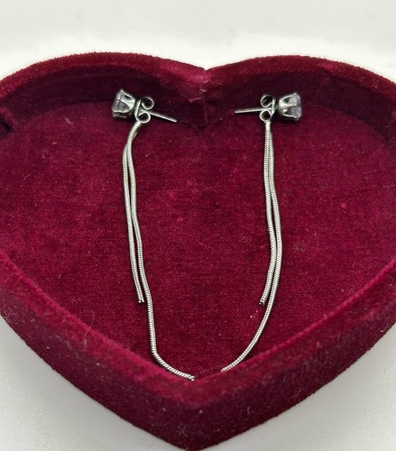 Lange Ohrhänger Kristall Blume Push Back 925 Sterling Silber - Bild 6 von 6