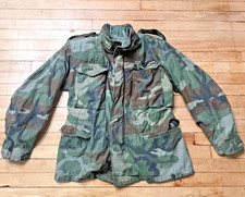 Vintage 80s US Army M-65 Field Jacket Mens Small Reg Woodland Camouflage Coat