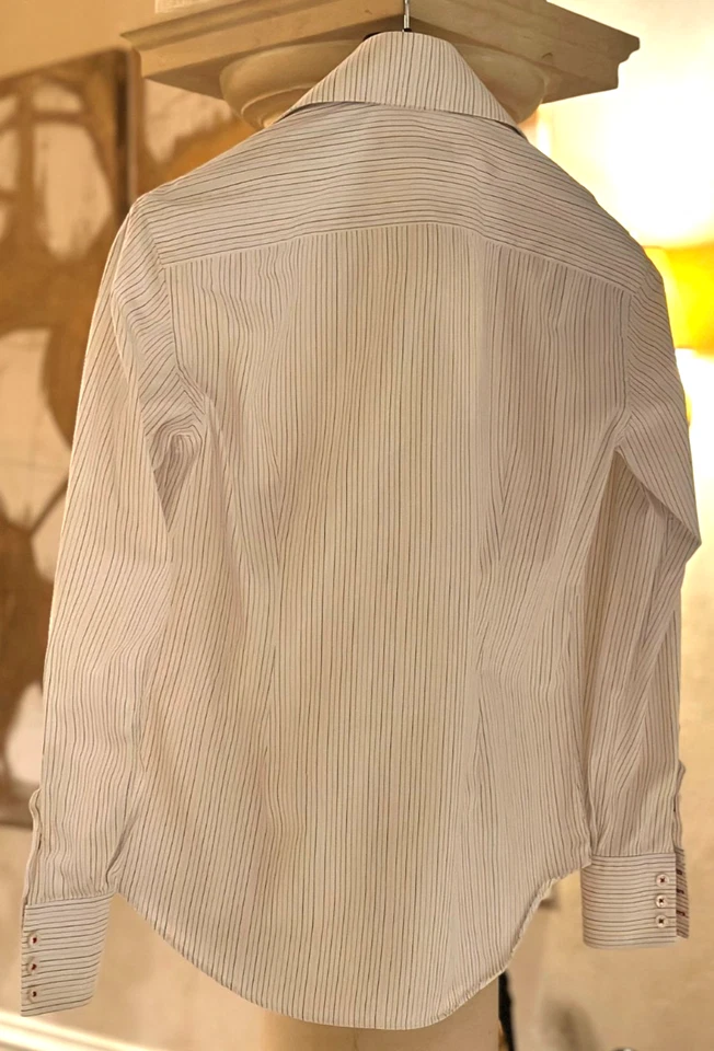 Andrea Palombini Off-White в тонкую полоску на пуговицах Darted платье рубашка, маленький, новом - Изображение 4 из 4