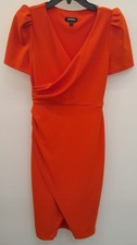 Express Women's Midi Length Short Sleeve Orange Size XS Dress