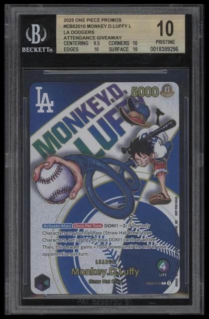 2025 ONE PIECE PROMOS MONKEY .D. LUFFY LA DODGERS ATTENDANCE GIVEAWAY #EB02010