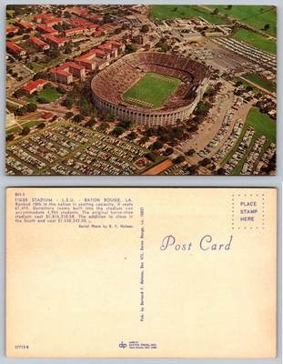 #ad #ad Vintage TIGER STADIUM LSU Baton Rouge LA Aerial View Postcard Dexter Press $3.99