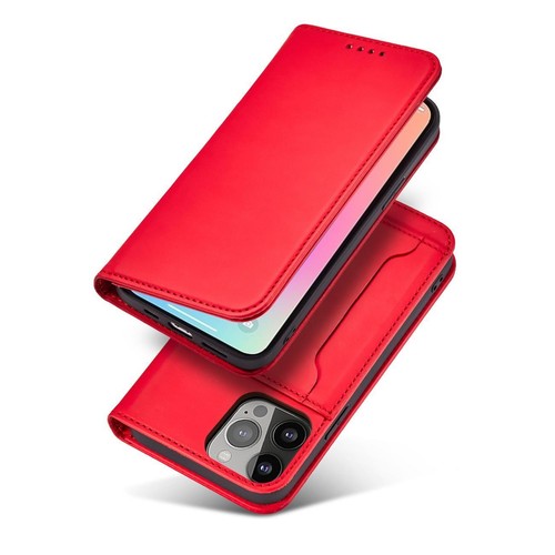 Magnet Card Case etui iPhone 14 Pro Max pokrowiec z klapką portfel podstawka cze - Zdjęcie 4 z 12