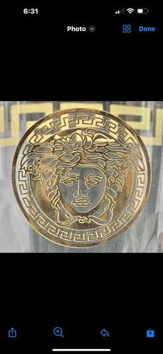 Gorgeous Versace Rosenthal - Gold Medusa 12” Clear - Crystal Vase - NIB Italy - Picture 3 of 7