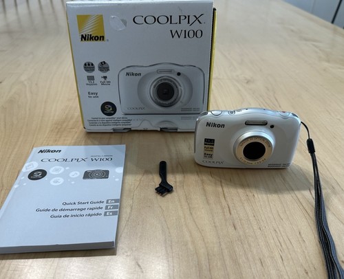 Nikon Coolpix W100 WHITE 13.2MP Water/shockproof 3X OpticalZoom WiFI Digital Cam