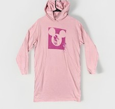 Uniqlo UT Disney Mickey Mouse Pink Graphic Hoodie Sweatshirt Dress XS Womens