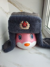 vintage Ushanka winter hat for the military of the Soviet Army of the USSR 1991