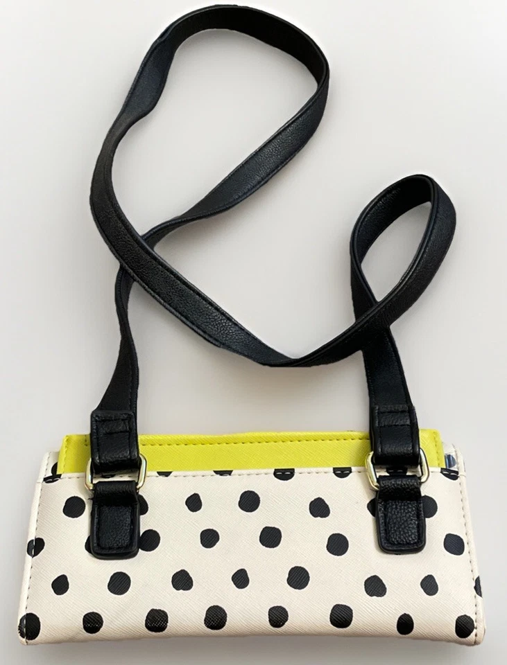 Betsey Johnson 斜挎包带钱包手拿包钱包霓虹石灰可拆卸拉链袋 — 第 2/4 张图片