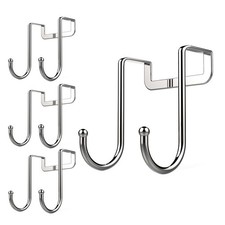4 PCS 304 Stainless Steel Over Cabinet Drawer Double Hooks Narrow Door Hanger