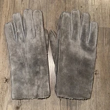Vintage Fownes Gray Suede Leather Mens Size XL Gloves Sherpa Lined Winter