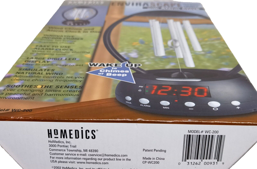 New Homedics WC-200 Indoor Wind Chimes Envirascape Tranquil Chimes Alarm Clock - Picture 4 of 4