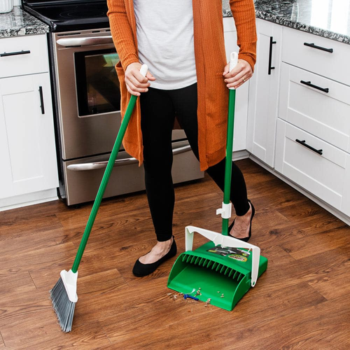 12 In. Lobby Broom and Dustpan Set Cleaning Dusting Tools - Picture 10 of 12