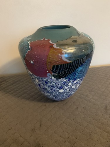 Studio Pottery Ceramic Vase Colorful Handmade Art Home Decor Vintage