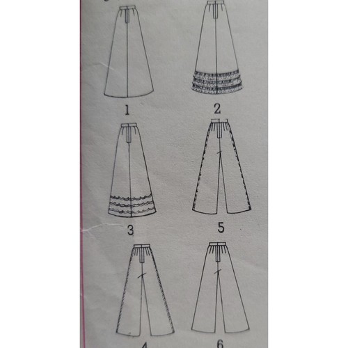 Pantalones de pierna ancha con patrón de costura de colección, maxi falda, cintura 26,5 - Simplicity 5361 G - Imagen 3 de 6