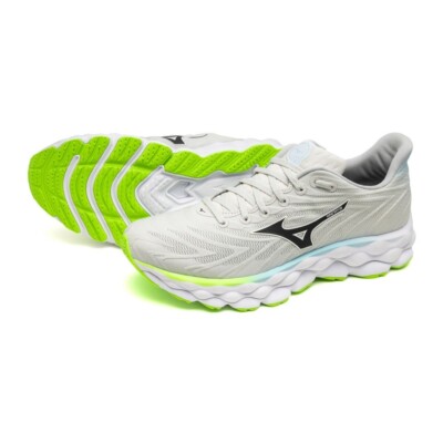 MIZUNO Wave Sky 8 J1GC2402 56 Hellgrau Schwarz Blau Weite 2E Laufschuhe