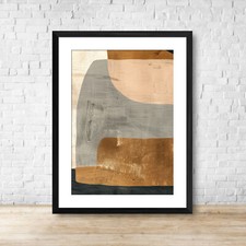 Warm Modern Abstract Wall Art Print Picture 1 Or Set Of 3