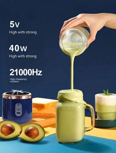Portable Electric Juicer 400ml USB Rechargeable with Double Cup for Smoothies - Picture 6 of 9