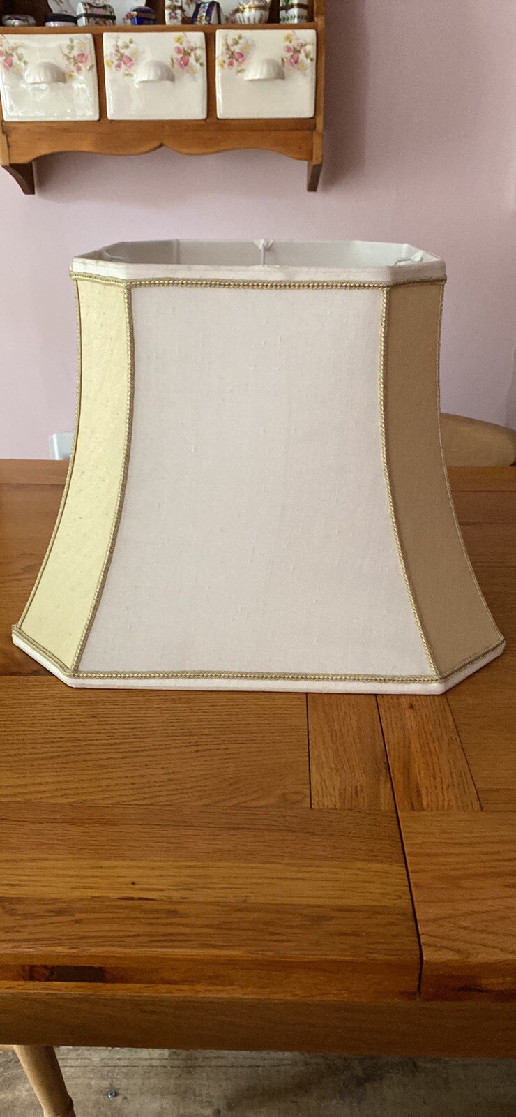 Cream and gold vintage standard lamp shade eBay