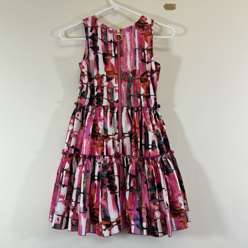 Zoe Ltd Girls Tiered Fit & Flare Dress Size 12 Sleeveless Multi Color Lined - Picture 3 of 6