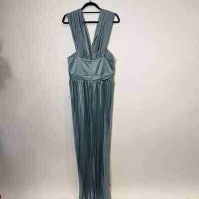 CHI CHI LONDON Bardot Pleated Maxi Dress 12 Gray Bridesmaid Off Shoulder  NEW | eBay