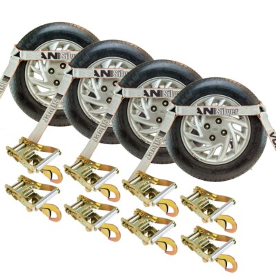 VULCAN Car Tie Down With RTJ Hook Cluster - Chain Tail - 96 Inch