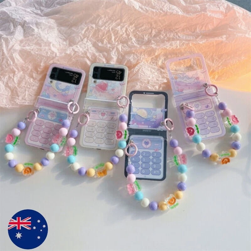 Samsung Z Flip 6 5 4 Foldable Cute Cartoon Chain Pattern Phone Case