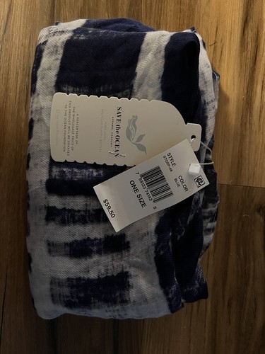 Save the Ocean Women's Lightweight Printed Woven Cover up Navy And White $59.50 - Picture 6 of 6