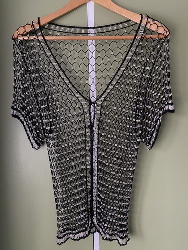 Silver Buttoned Bolero Shrug Size 