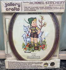 Gallery Crafts Exquisite Hummel Stitchery 'Farm Boy' 8038 9" x 12" Oval Vtg NEW