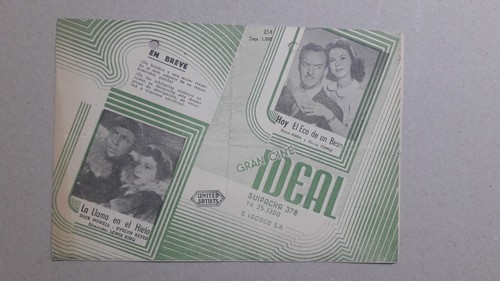 SHIRLEY TEMPLE - DAVID NIVEN! - FILMPROGRAMM (1950) - ORIG. AUF SPANISCH - AGENTINA