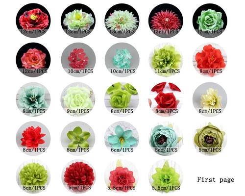 41Pcs Colorful Faux Silk Flower Heads Set in BulkFor DIY Craft Flower bouquets - Picture 2 of 12