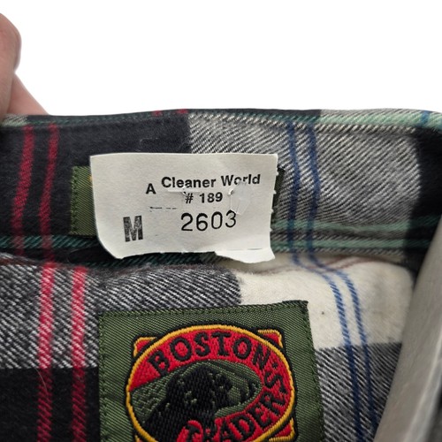 Mens Medium Boston Traders Shirt Multi-Colored Plaid Long Sleeve Button Flannel - Picture 4 of 6