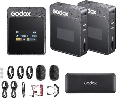 Godox MoveLink II -  2.4GHz Wireless Lavalier Microphone System Camera Phone